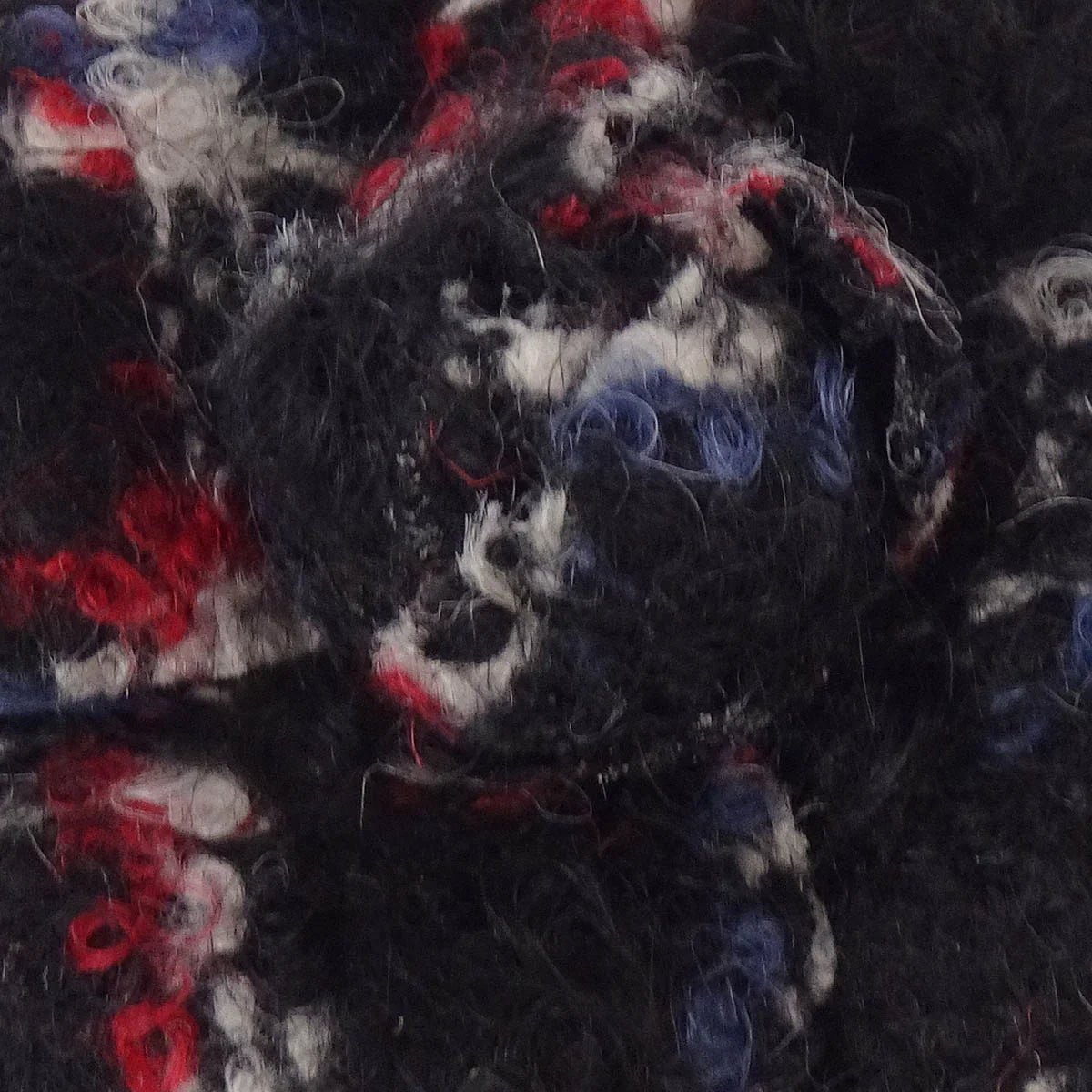 Chanel Flower Brooch Pin Black Tweed