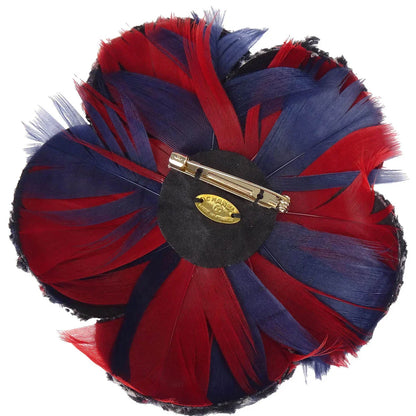 Chanel Flower Brooch Pin Black Tweed