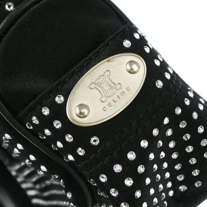 Celine Black Satin Rhinestone Mini Boogie Handbag