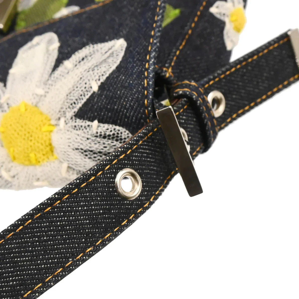 Fendi 1990-2000s Navy Denim Baguette Handbag