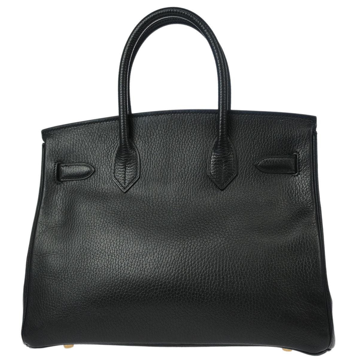 Hermes 1998 Black Ardennes Birkin 30 Handbag