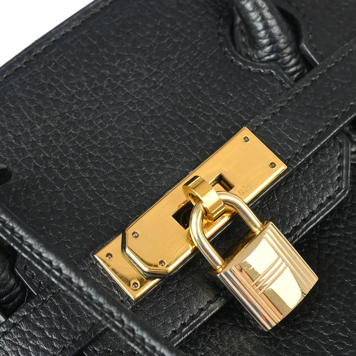 Hermes 1998 Black Ardennes Birkin 30 Handbag