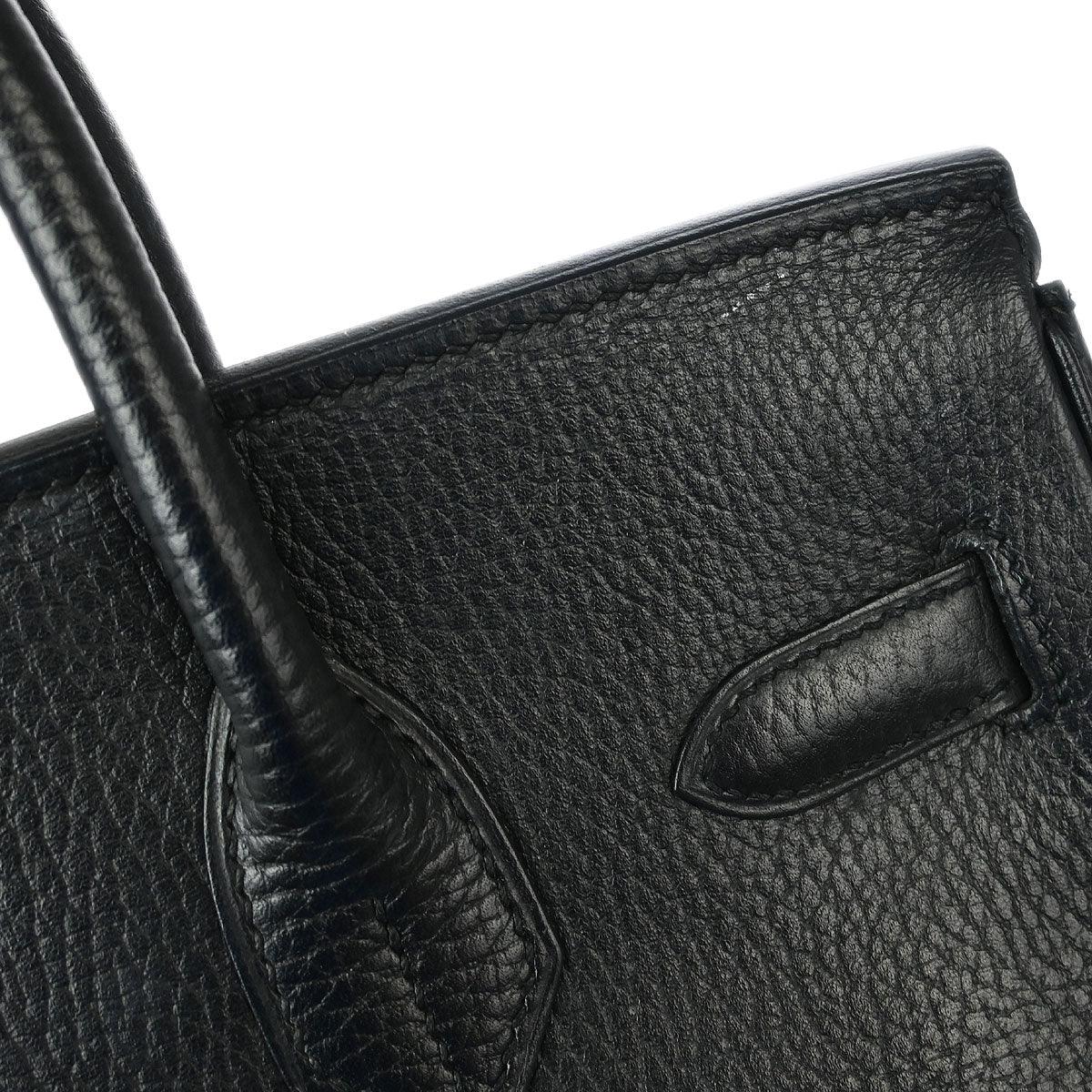 Hermes 1998 Black Ardennes Birkin 30 Handbag