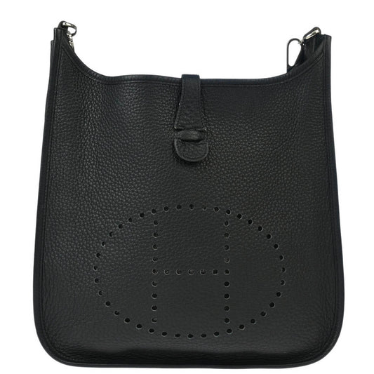 Hermes Black Taurillon Clemence Evelyne 2 PM Shoulder Bag