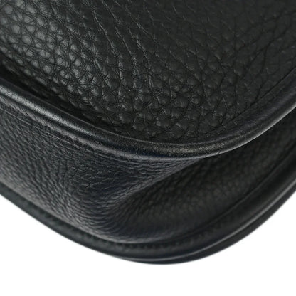 Hermes 2006 Black Taurillon Clemence Evelyne 2 PM Shoulder Bag