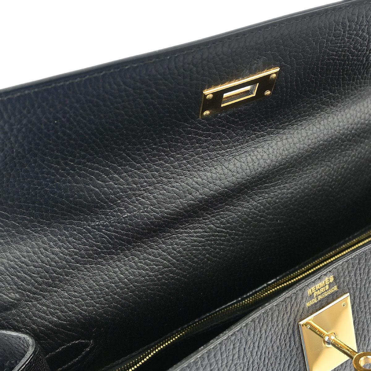 Hermes Black Ardennes Kelly 32 Sellier Handbag – AMORE