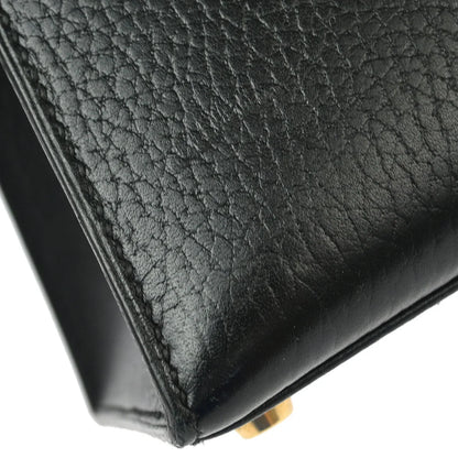 Hermes 1994 Black Ardennes Kelly 28 Sellier 2way Shoulder Handbag