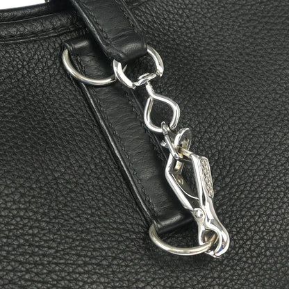 Hermes 2004 Black Taurillon Clemence Trim 31 Shoulder Bag