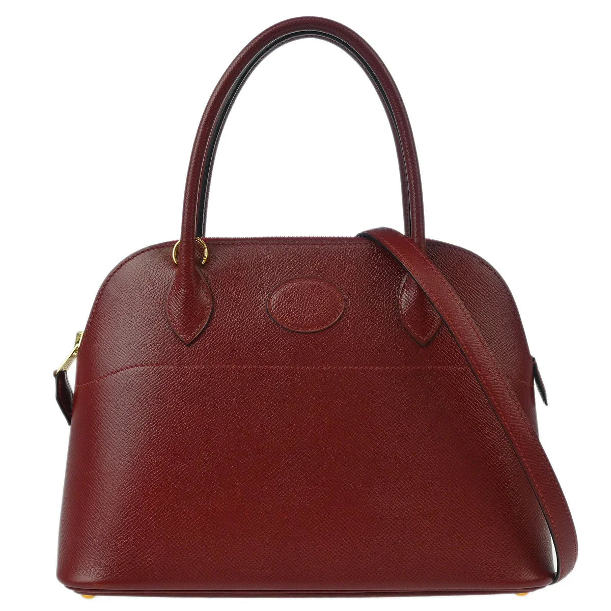 Hermes 1996 Rouge H Courchevel Bolide 27 2way Shoulder Handbag