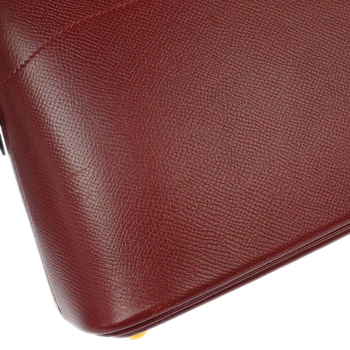 Hermes 1996 Rouge H Courchevel Bolide 27 2way Shoulder Handbag