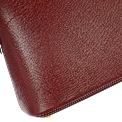 Hermes 1996 Rouge H Courchevel Bolide 27 2way Shoulder Handbag