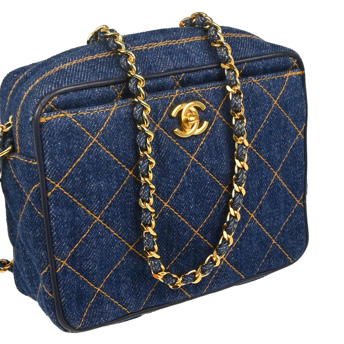 Chanel 1996-1997 Indigo Denim Camera Bag Mini Shoulder Bag