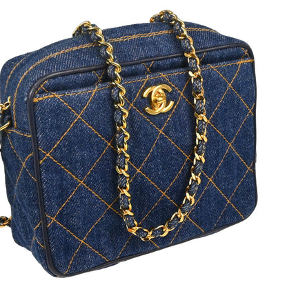 Chanel 1996-1997 Indigo Denim Camera Bag Mini Shoulder Bag