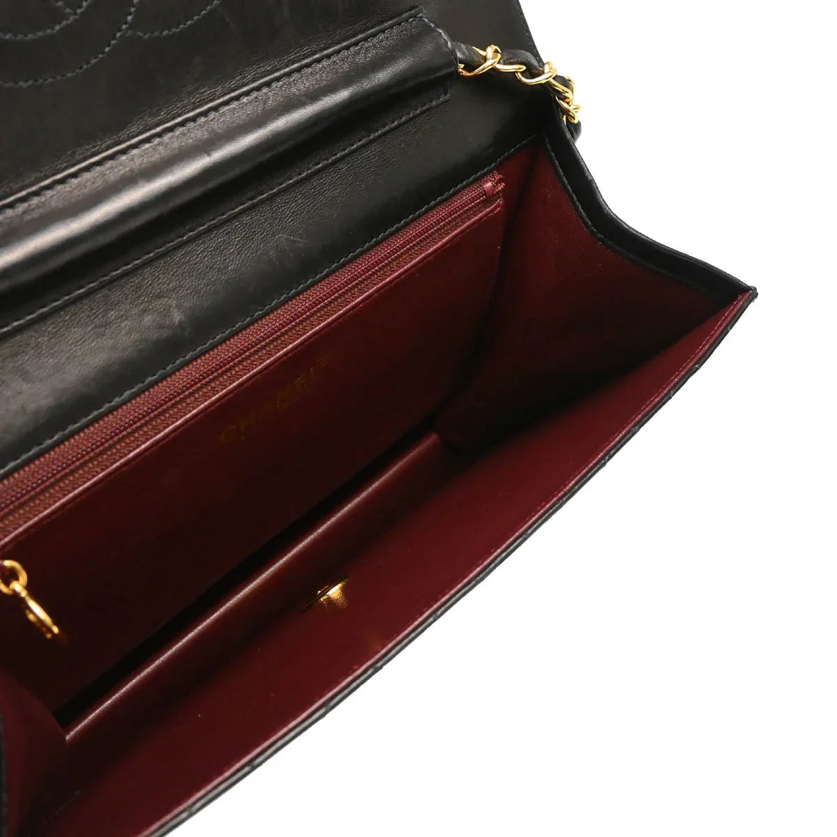 Chanel 2000-2001 Black Lambskin Turnlock Medium Half Flap Shoulder Bag