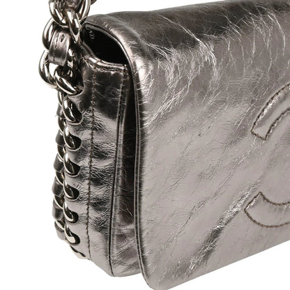 Chanel 2008-2009 Metallic Silver Calfskin Luxury Handbag