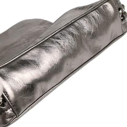 Chanel 2008-2009 Metallic Silver Calfskin Luxury Handbag