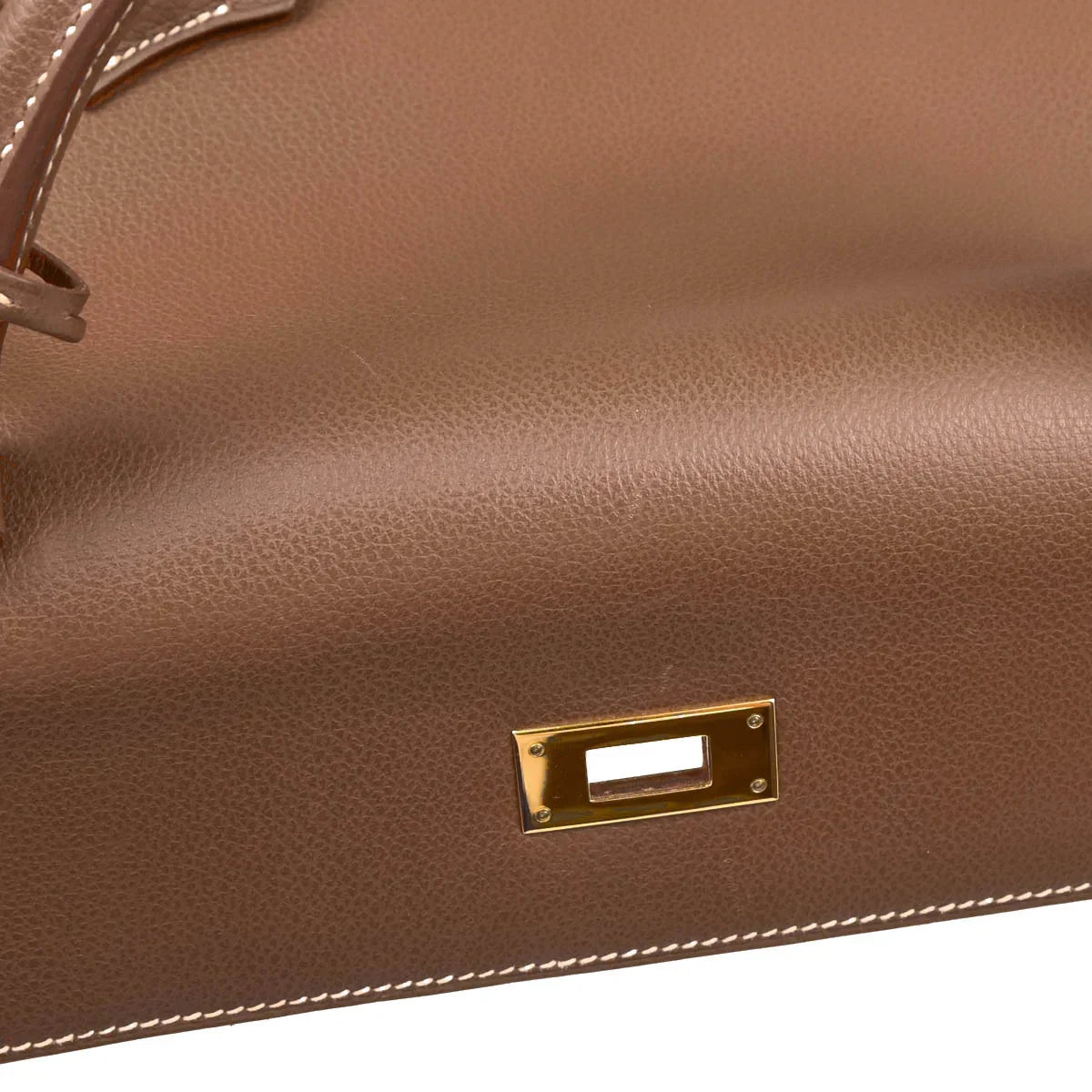 Hermes 2004 Gold Veau Graine Kelly 32 Retourne 2way Shoulder Handbag