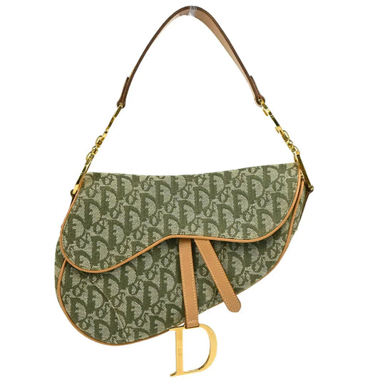 Christian Dior Green Trotter Saddle Handbag