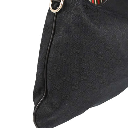 Gucci Black Canvas GG Interlocking Hobo Handbag