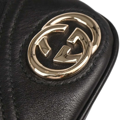 Gucci Black Canvas GG Interlocking Hobo Handbag