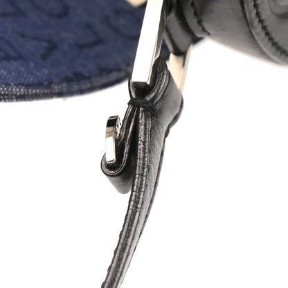 Bvlgari Blue Black Denim Logo Handbag