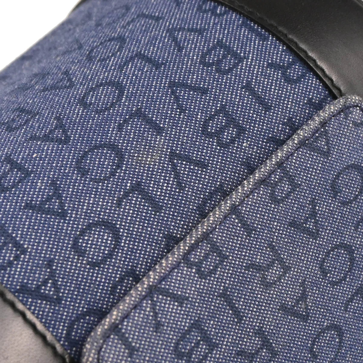 Bvlgari Blue Black Denim Logo Handbag