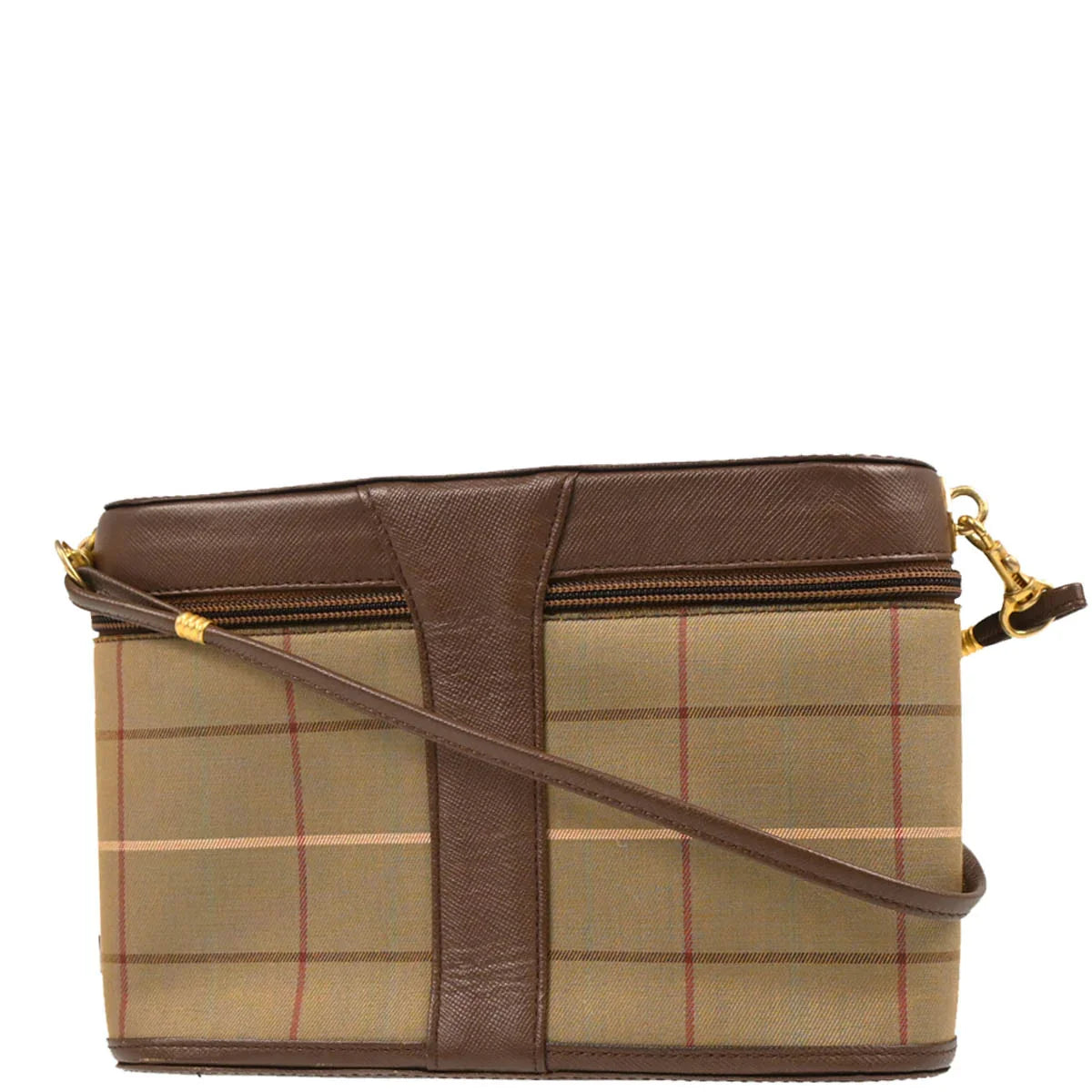 Burberrys Beige Canvas Burberry Check Shoulder Bag