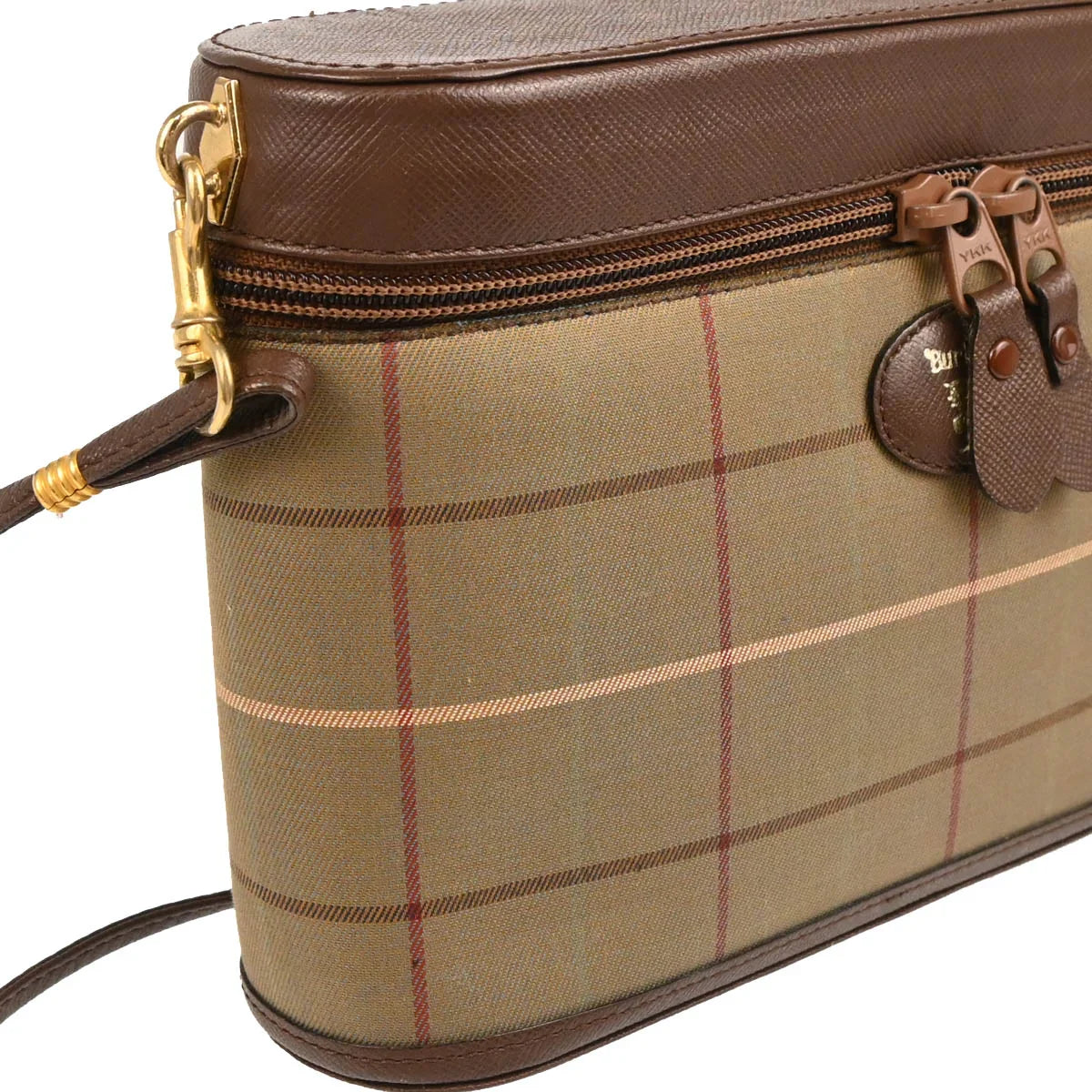 Burberrys Beige Canvas Burberry Check Shoulder Bag