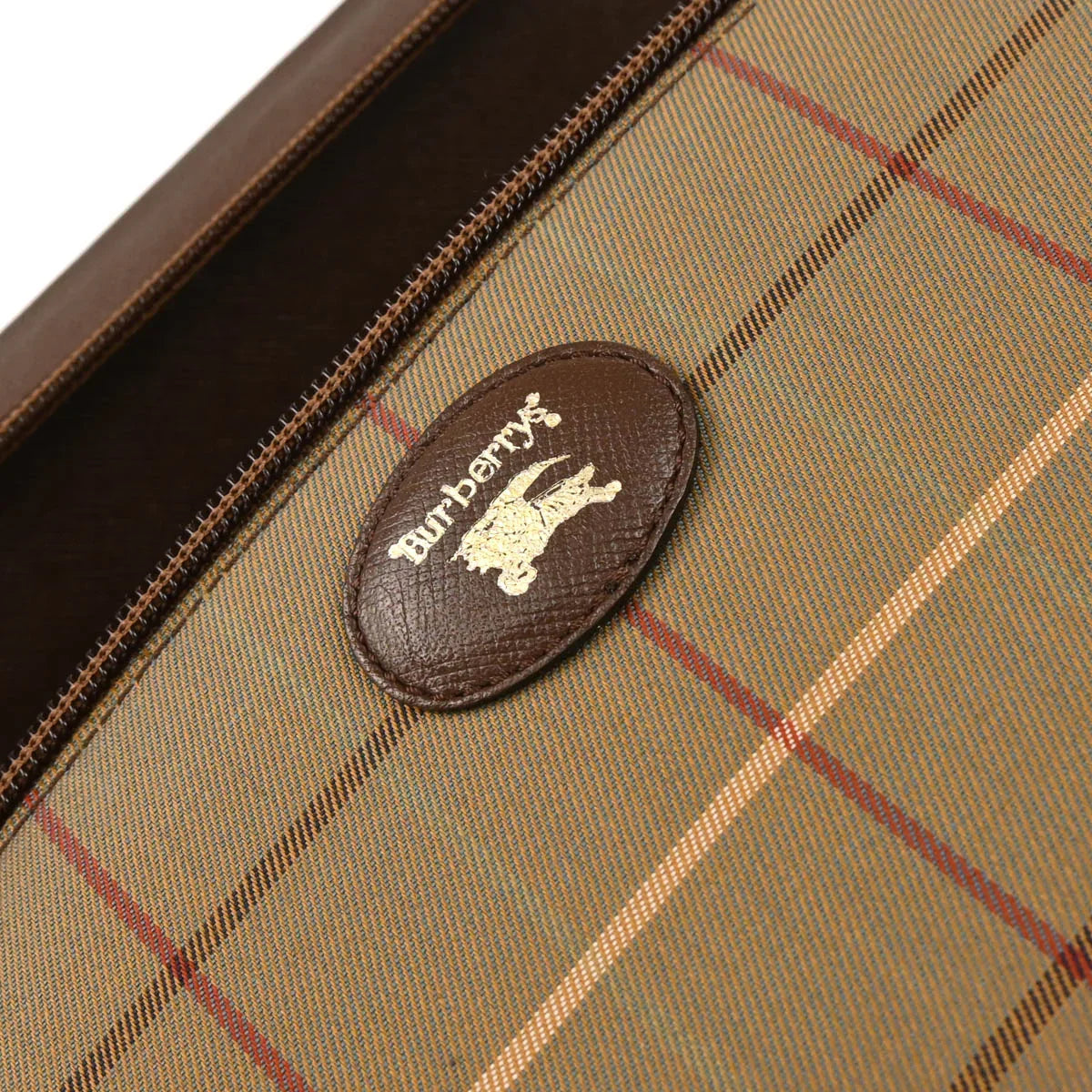 Burberrys Beige Canvas Burberry Check Shoulder Bag