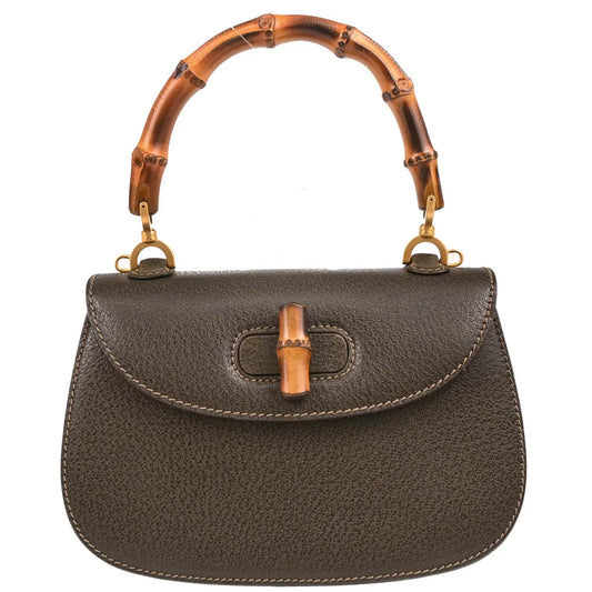 Gucci 1970-1990s Pigskin Bamboo Handbag
