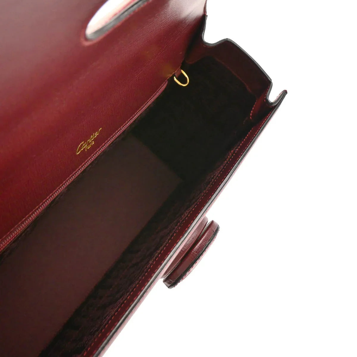 Cartier Bordeaux Leather Must de Cartier Handbag