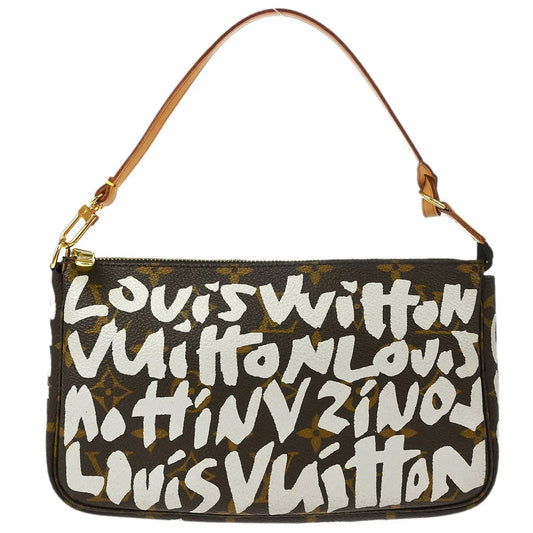 Louis Vuitton 2001 khaki Graffiti Pochette Accessoires Handbag M92192