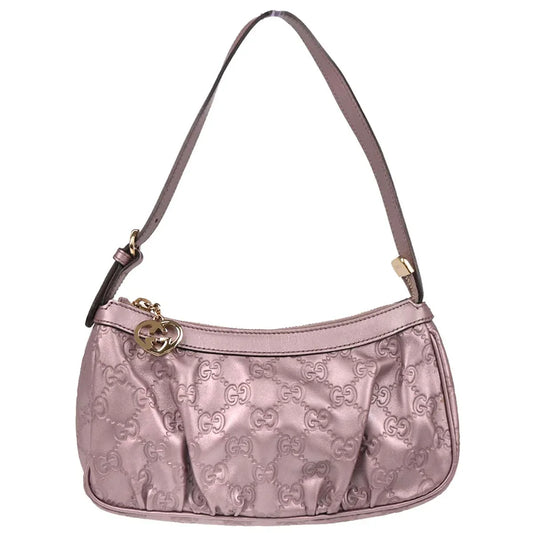 Gucci Metallic Light Purple Leather Handbag