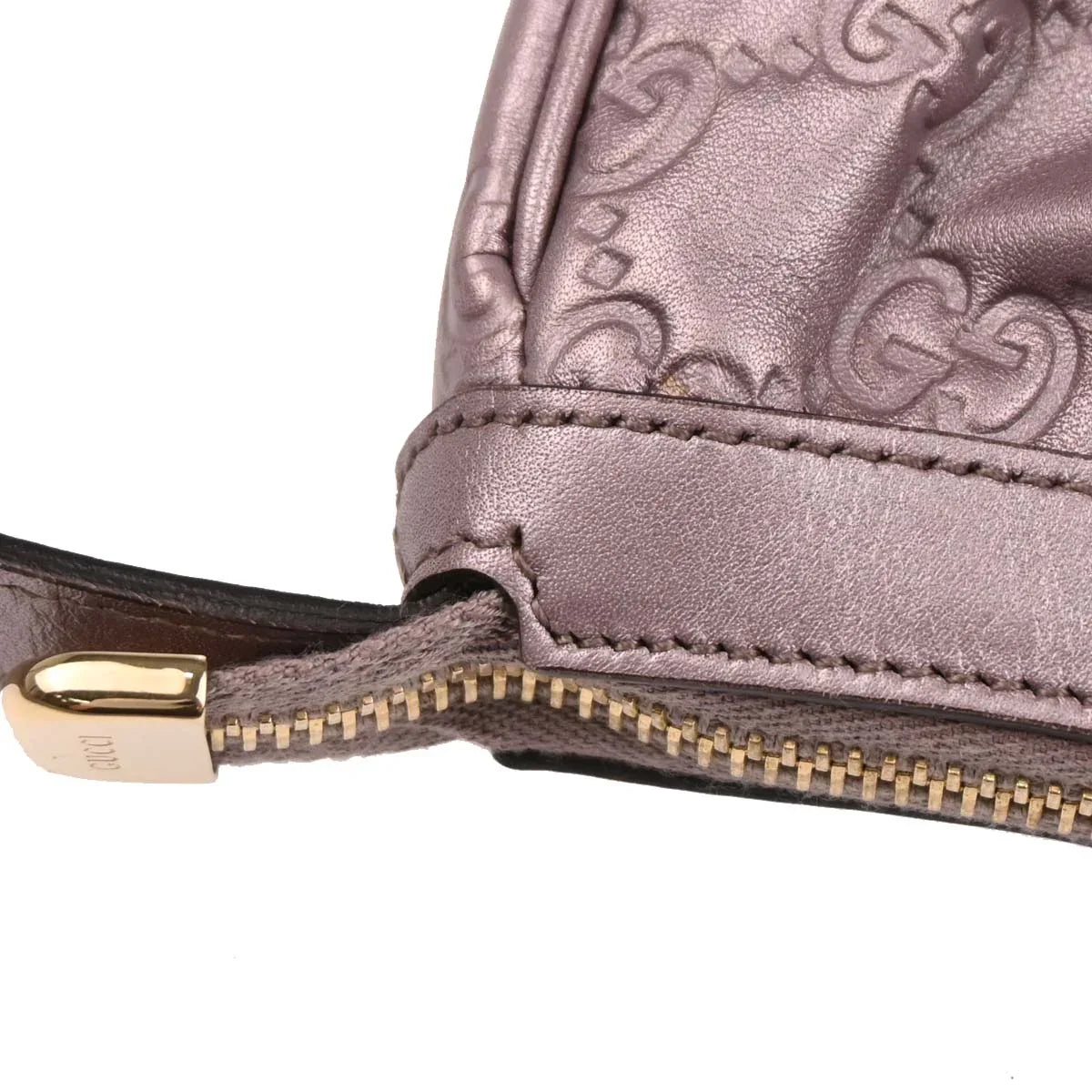 Gucci Metallic Light Purple Leather Handbag