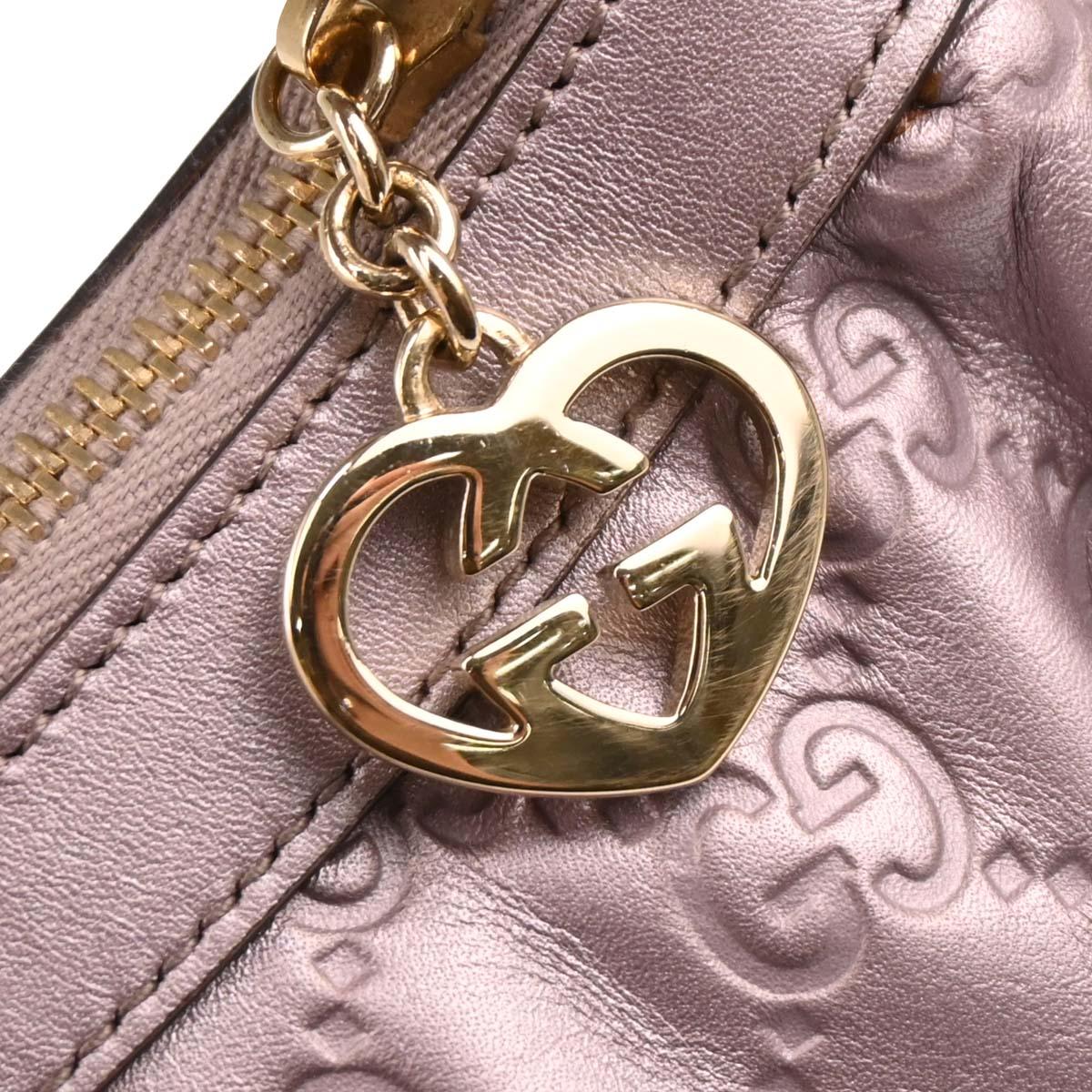 Gucci Metallic Light Purple Leather Handbag