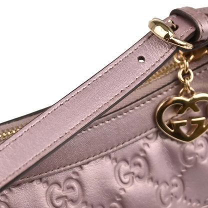 Gucci Metallic Light Purple Leather Handbag