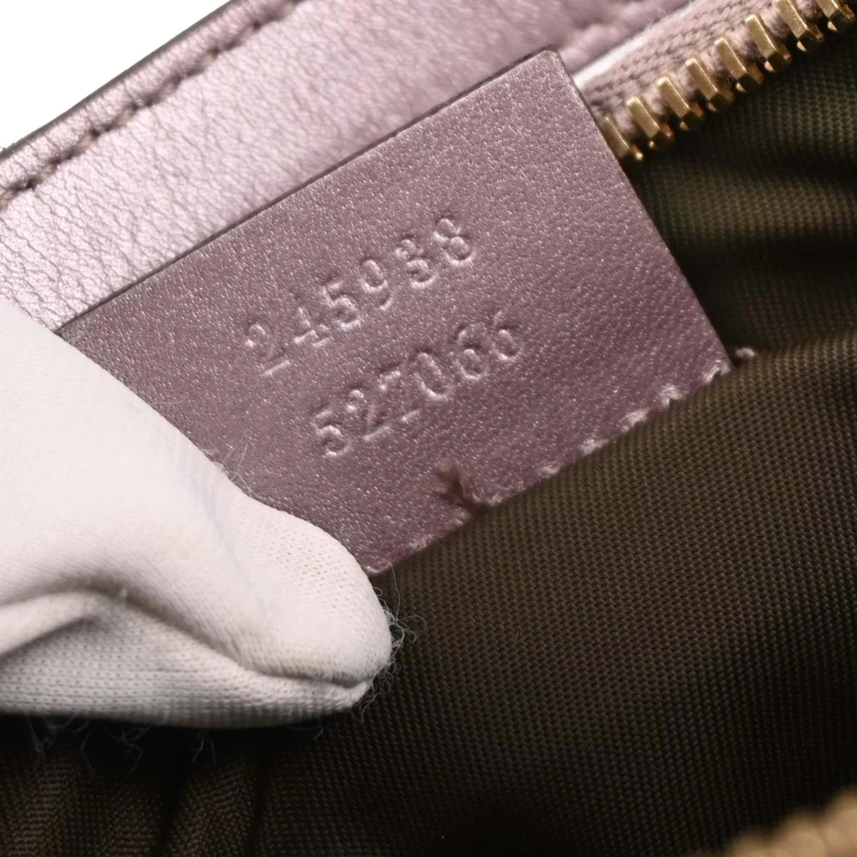 Gucci Metallic Light Purple Leather Handbag
