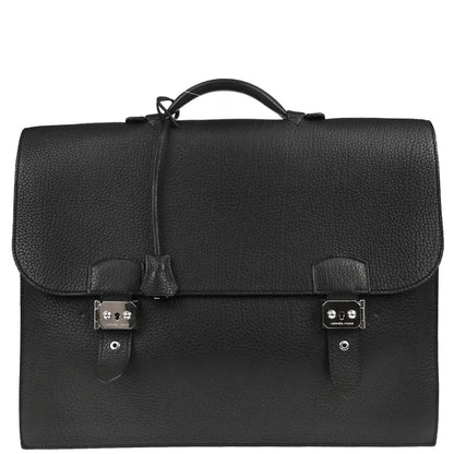 Hermes 2005 Black Fjord Sac a Depeches 41 Business Handbag