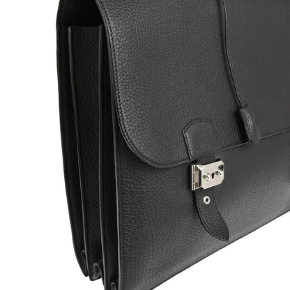Hermes 2005 Black Fjord Sac a Depeches 41 Business Handbag