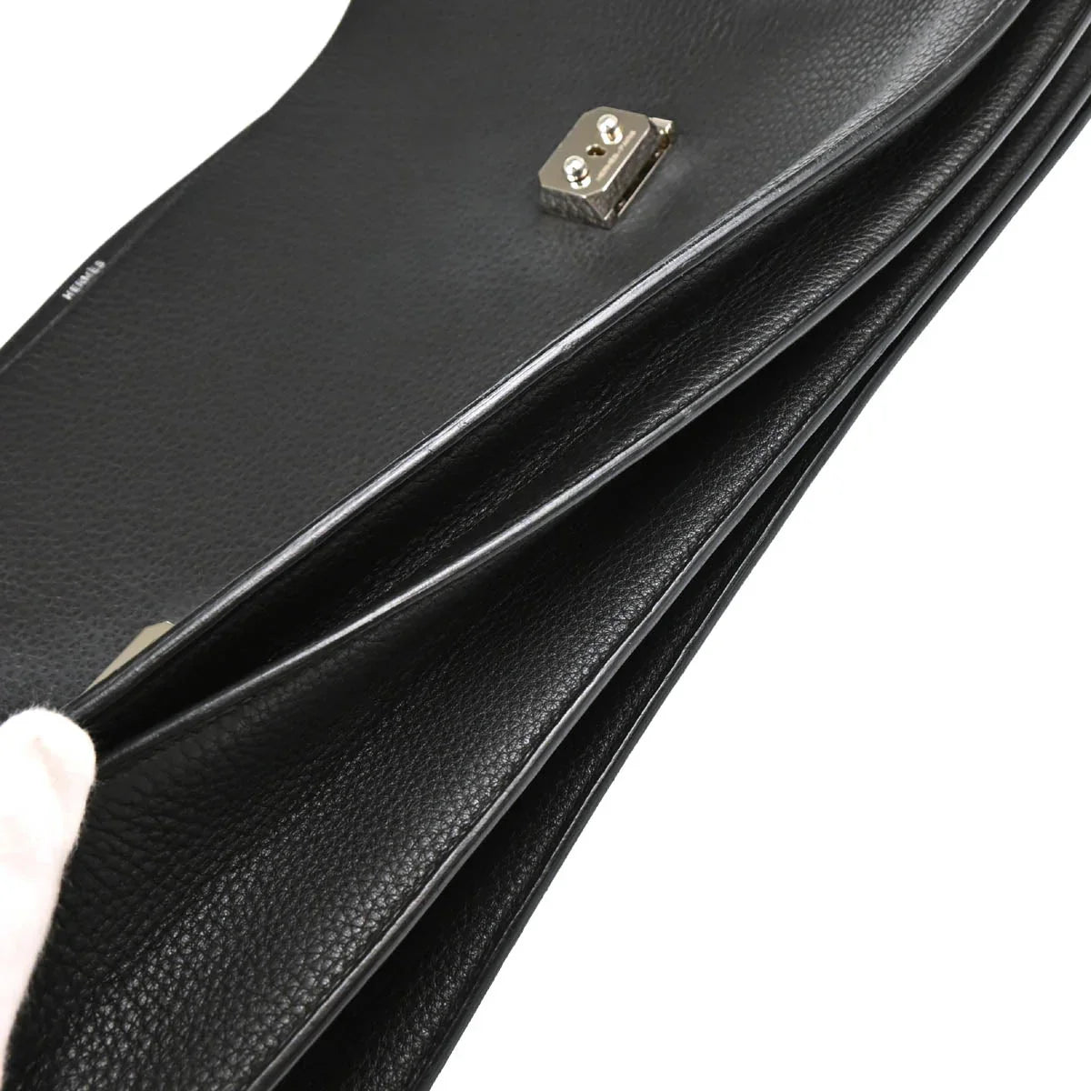Hermes 2005 Black Fjord Sac a Depeches 41 Business Handbag