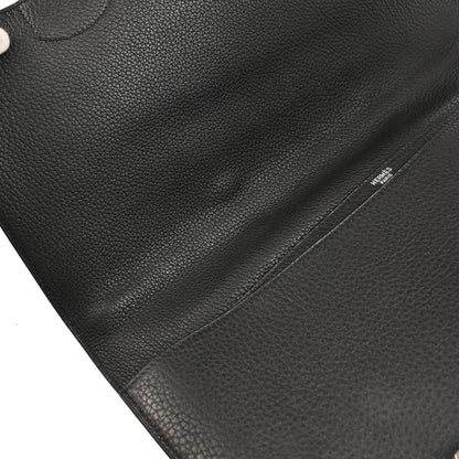 Hermes 2005 Black Fjord Sac a Depeches 41 Business Handbag