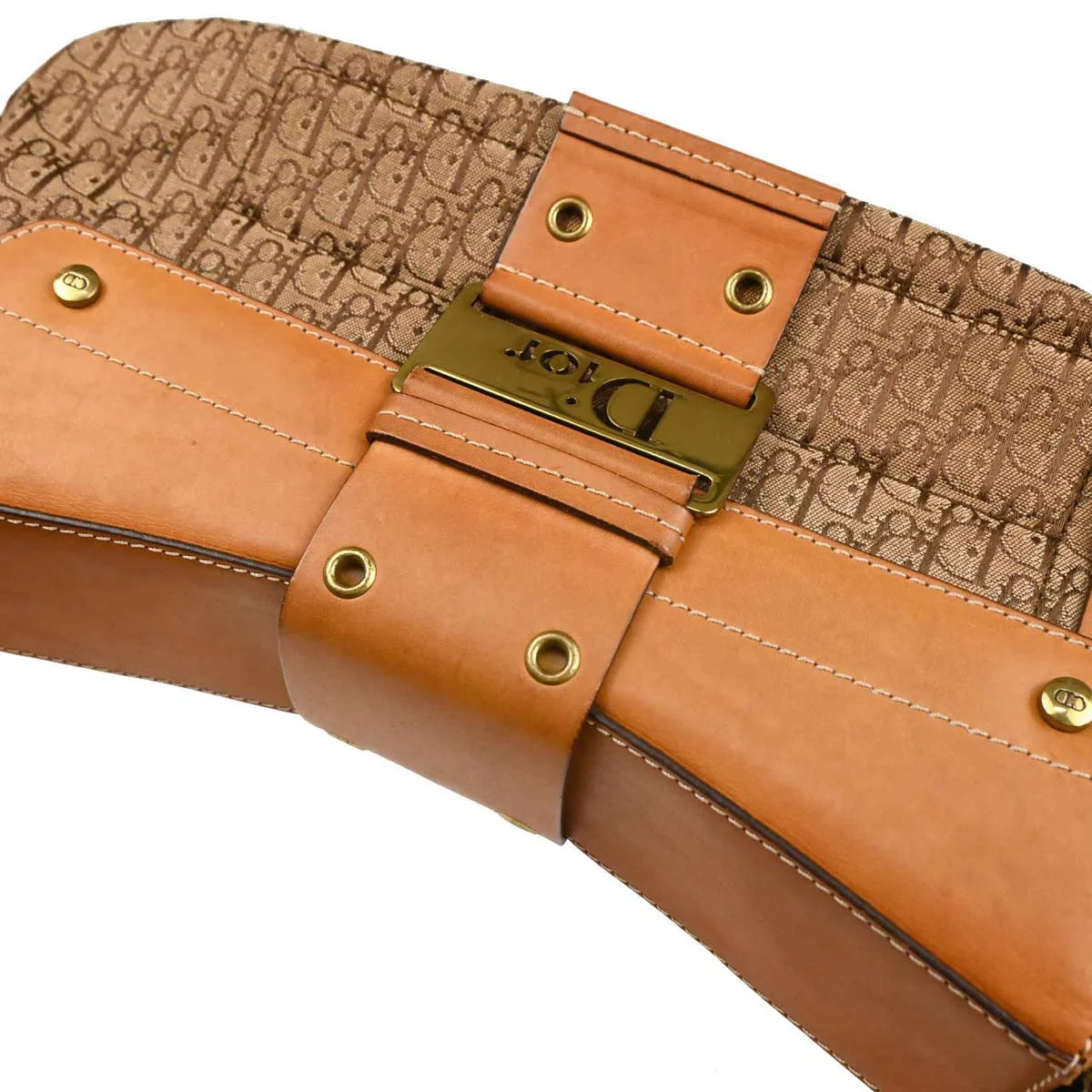 Christian Dior 2002 Brown Trotter Street Chic Columbus Shoulder Bag