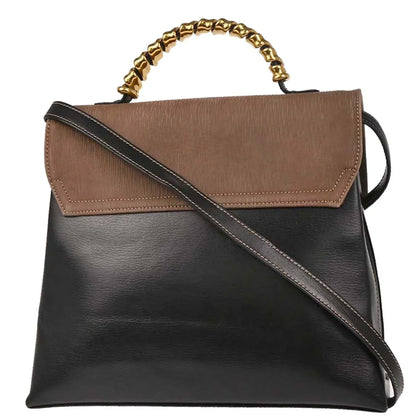 Loewe Black Brown Leather Velazquez 2way Shoulder Handbag
