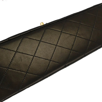 Chanel 1994-1996 Black Lambskin Medium Classic Double Flap Shoulder Bag