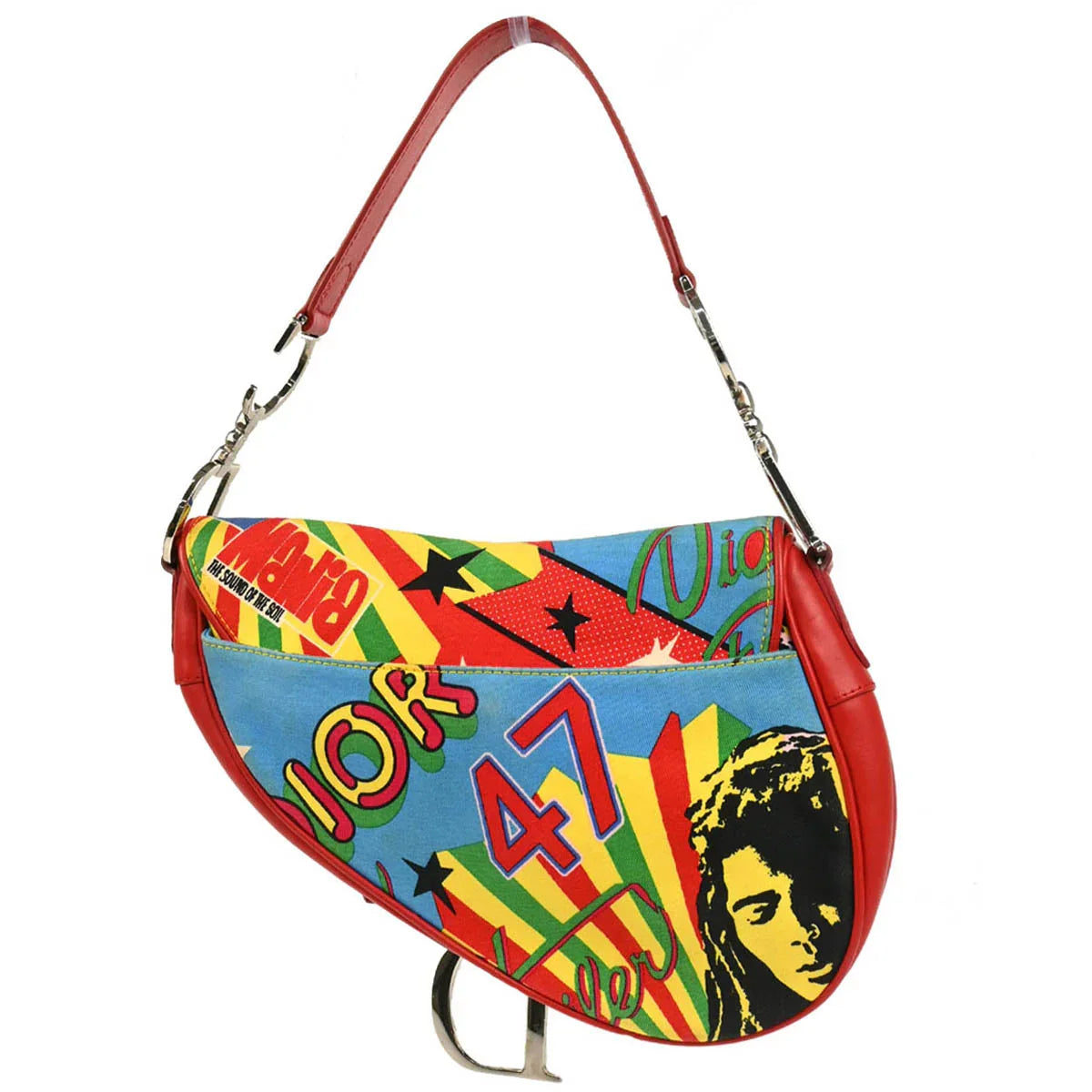 Christian Dior 2003 Red Dior Mania Saddle Handbag