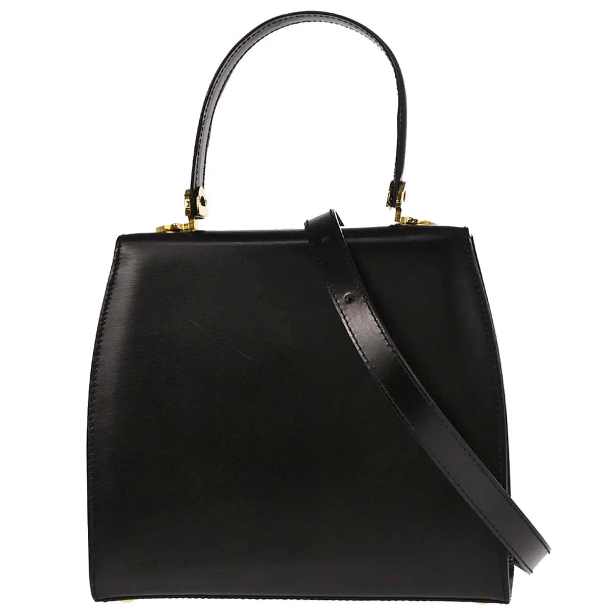 Celine Black Leather 2way Shoulder Handbag