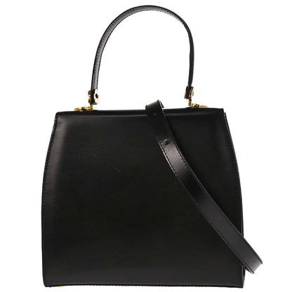 Celine Black Leather 2way Shoulder Handbag