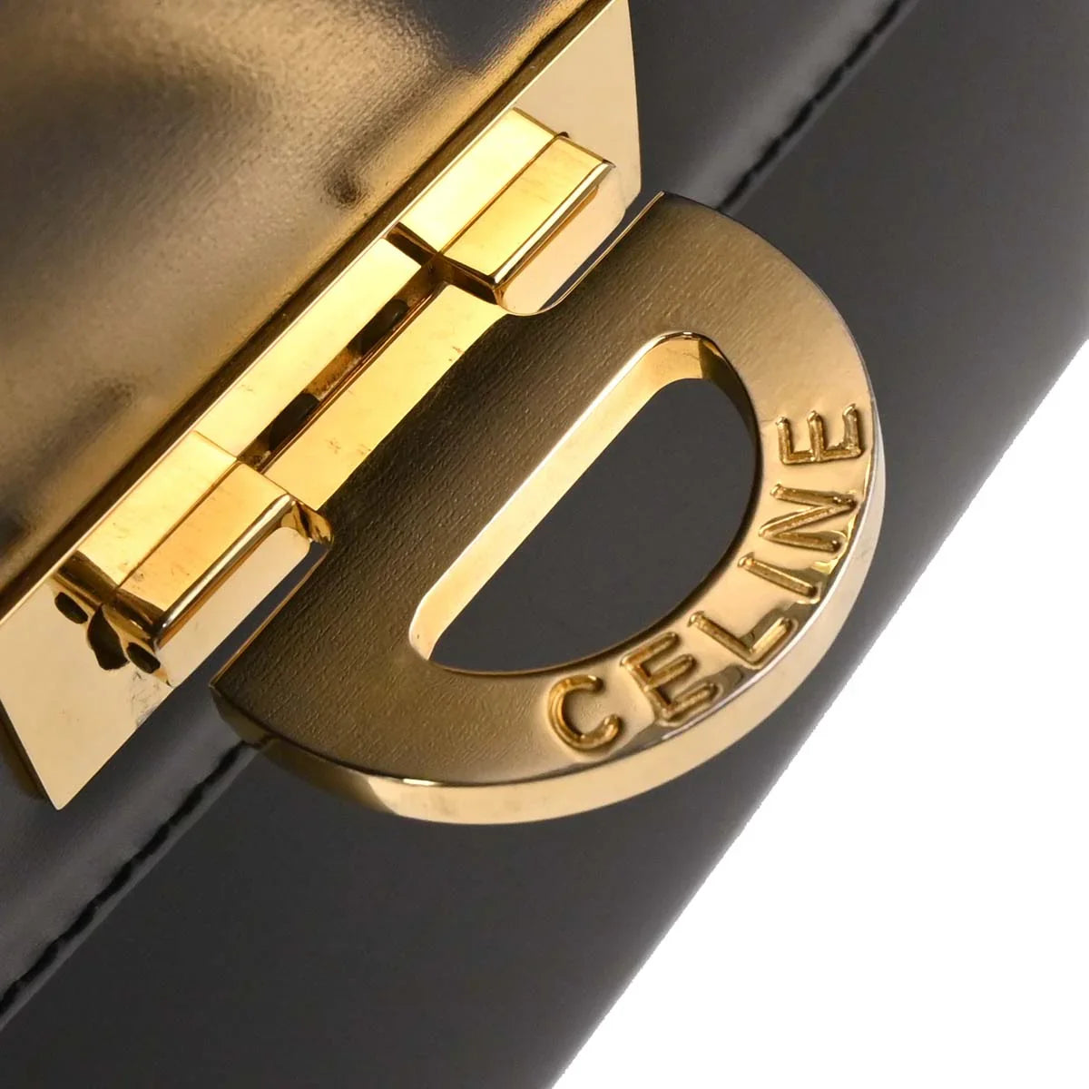 Celine Black Leather 2way Shoulder Handbag