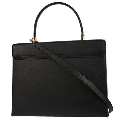 Salvatore Ferragamo Black Leather Gancini 2way Shoulder Handbag