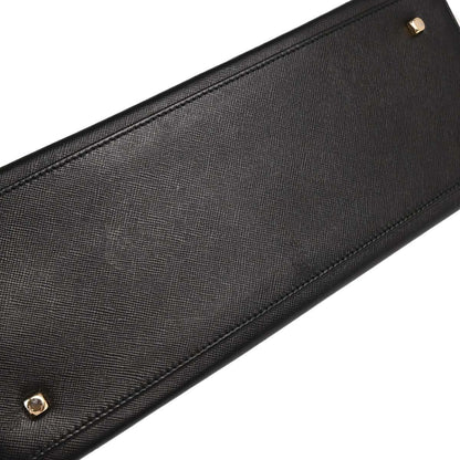 Salvatore Ferragamo Black Leather Gancini 2way Shoulder Handbag
